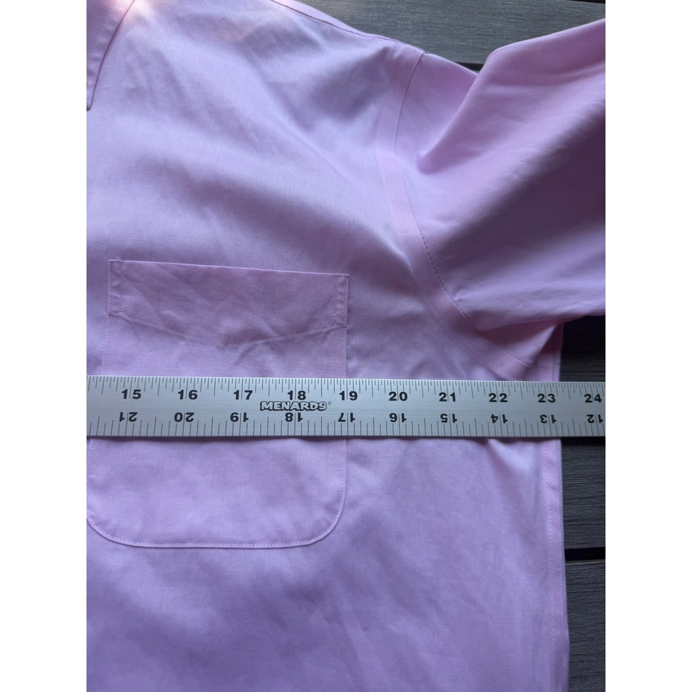 Lands' End pink men 16-35 long-sleeve button-down dress shirt interview outfit - Picture 7 of 8